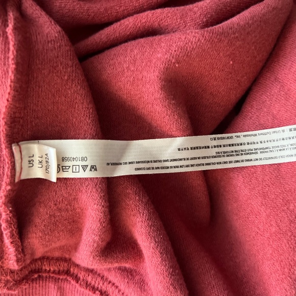 Free People Intimately Hi Rise Cozy Soft Fleece Joggers Light Red Size Large NWT - Picture 7 of 8